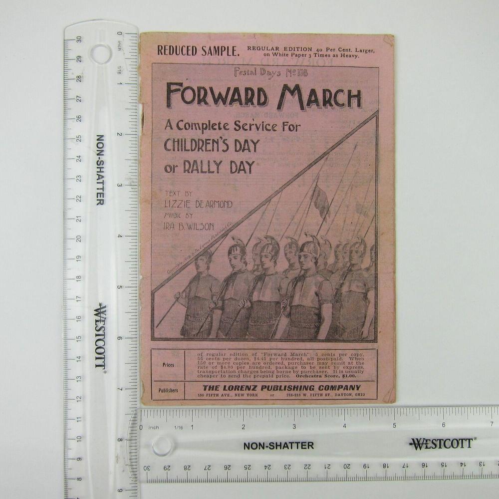 Sheet Music Rally Day Sampler Lorenz Publishing Co Dayton Ohio Antique 1909 RARE - Picture 12 of 12